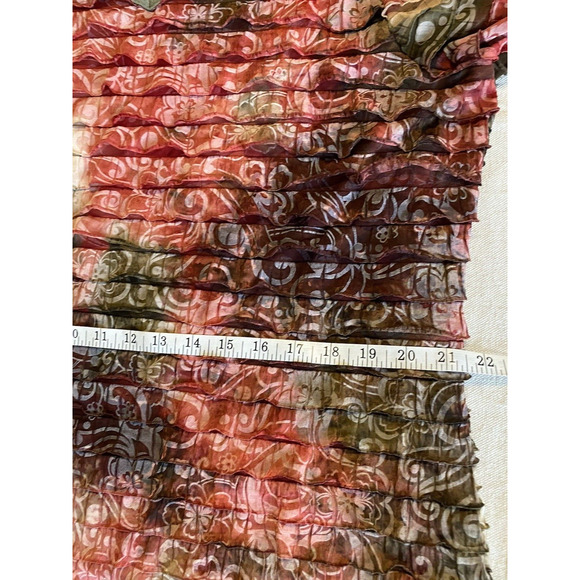 Only Nine Woman Blouse Plus Size 2X VNeck Ruffled Multicolor Boho Pullover Top - Picture 7 of 10